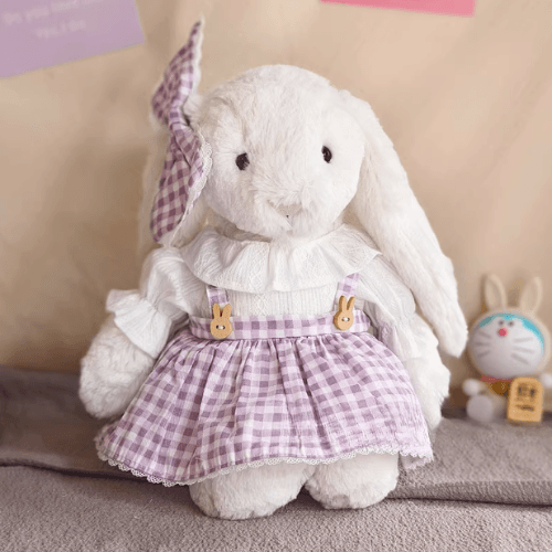 lavender-check-skirt-set-gingham-wooden-button-look-for-bashful-bunny-medium